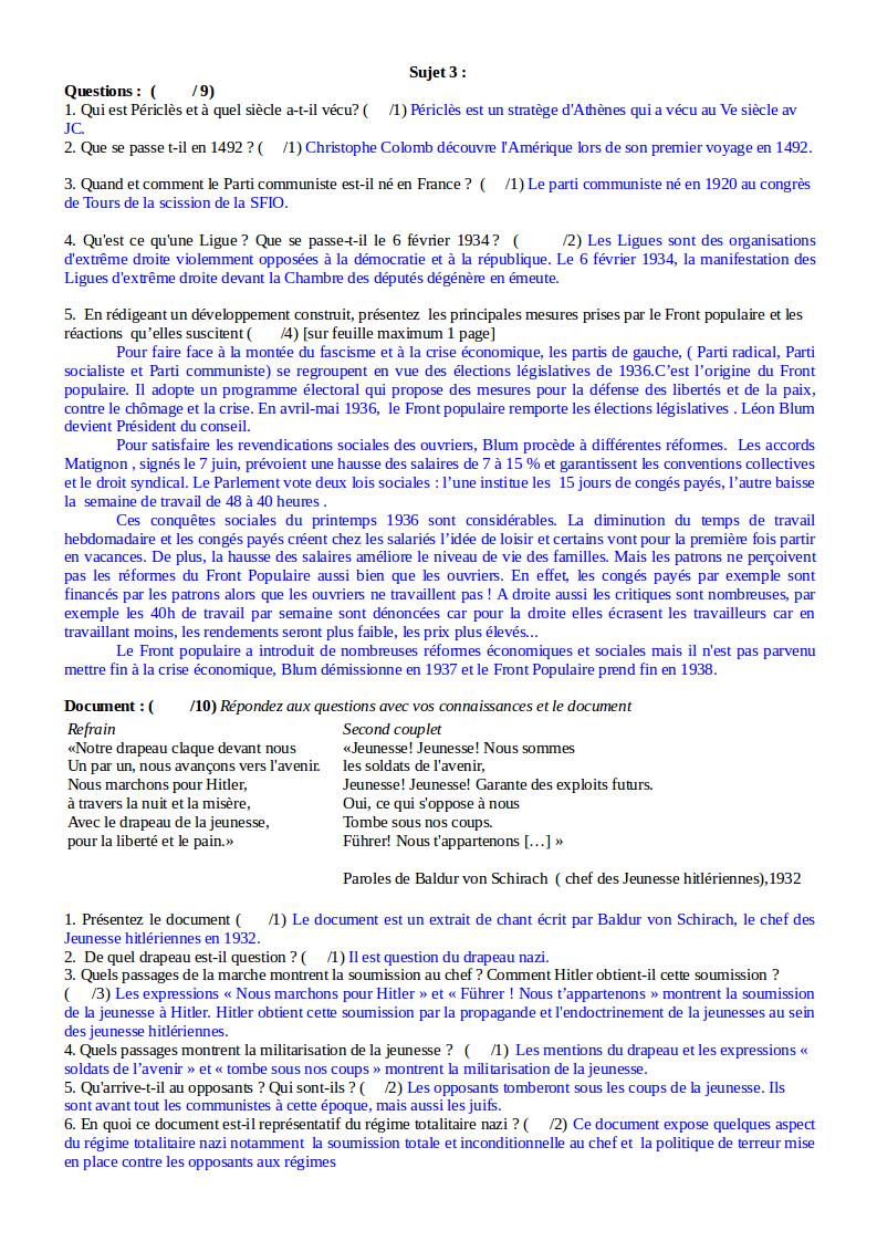 Oral Brevet Sur La Seconde Guerre Mondiale Histoire-Géographie Brevet: Partie2: Evaluation