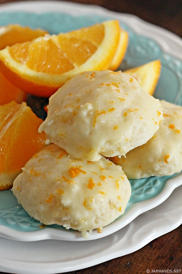 Fluffy Pineapple Cookies with Orange Glaze
