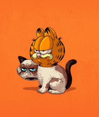 Grumpy Cat y  Garfield. 