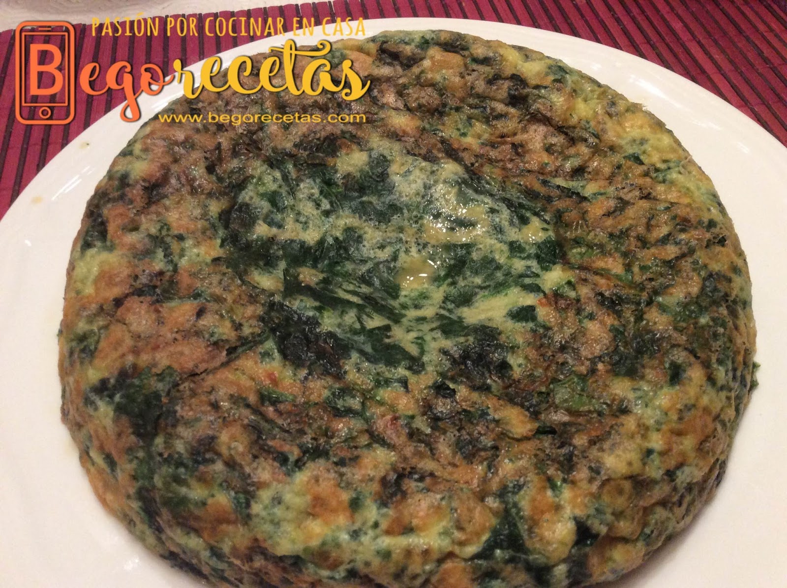 Tortilla de espinacas y queso BEGORECETAS