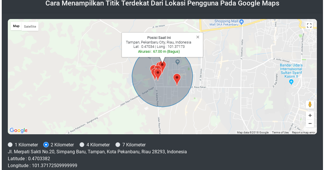 Menampilkan Maps Di Html Cara Menampilkan Titik Terdekat Dari Lokasi Pengguna Pada Google Maps -  Javasc Developer