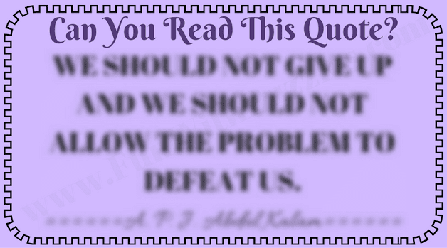 Can You Read this Blurred Quote?