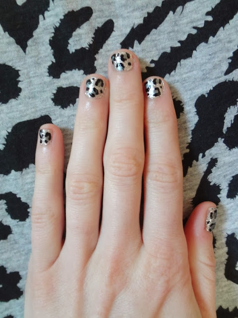 Silver leopard print nails, love & beauty polish, aka Bailey