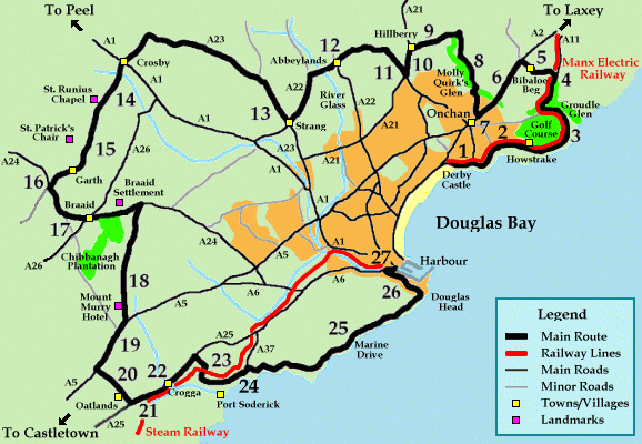 Map of Douglas, Isle of Man