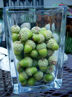 decorative green acorns at the creaeaerie