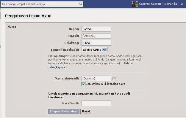 MENGUBAH NAMA DI PESBUK/FACEBOOK | kreatif dan Positif Thinking