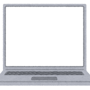 白い画面のノートパソコンのイラスト