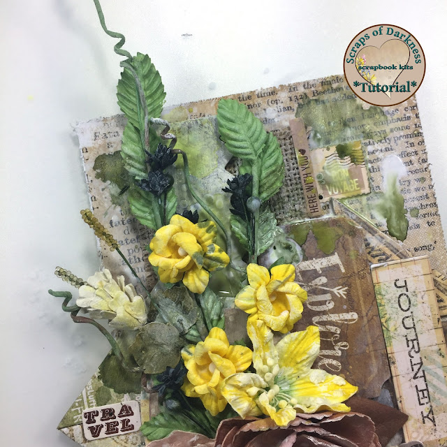 Scraps of Darkness scrapbook kits tutorial: Mixed Media Canvas, created w/our July The Wayfarer kit featuring Blue Fern Studios Wanderlust. Video tutorial created by Cindy Brown.