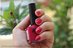 Nykaa nail polish, Nykaa floral carnival nail polish, review, swatch, hot pink poppy