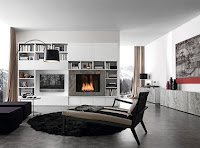 Diseños de salas con chimeneas modernas Sala moderna con chimenea