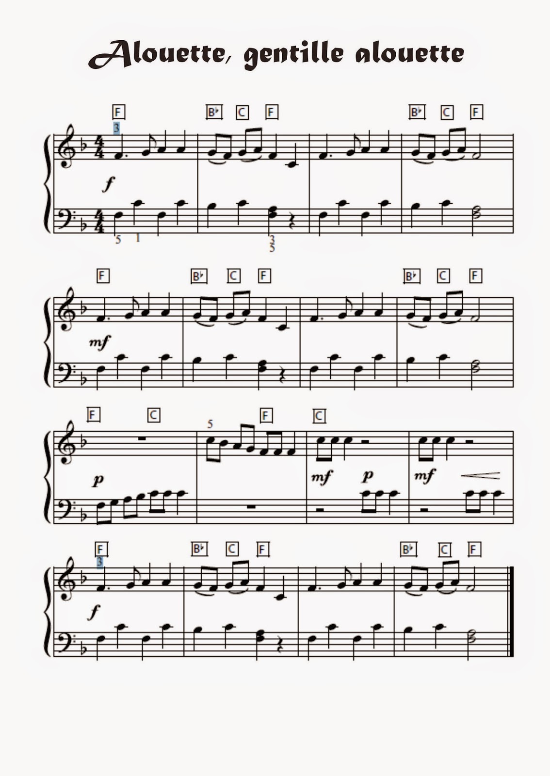 Adriano Dozol Dicas, Partituras e Vídeos Teclado Piano Alouette