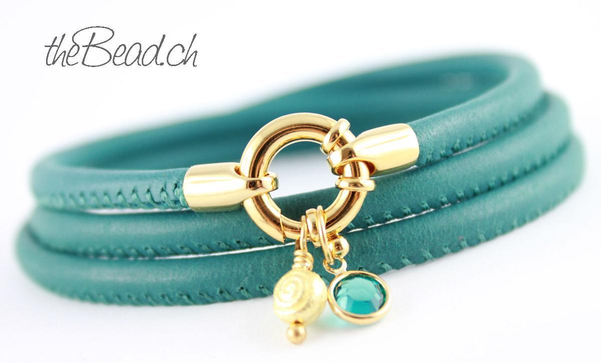 Lederband Türkis 1m - Echtleder Halskette, Kürzbar Mit Silberverschluss