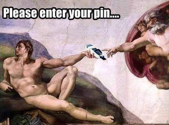 Please Enter Your Pin funny God and Adam picture