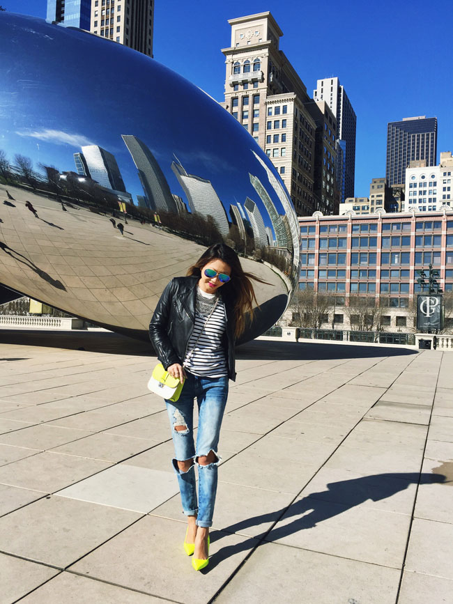 How to Take Style Photographs at the Chicago Bean (Cloud Gate) Red Soles and Red Wine
