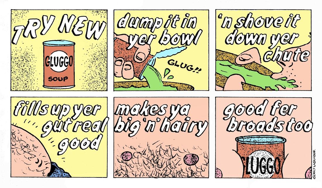 Gluggo Soup Gluggo Soup, cartoon ad parody