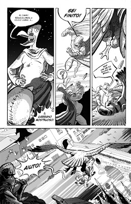 Tavola di Pigeon-Man! Cyrano Comics di Luca Falesiedi