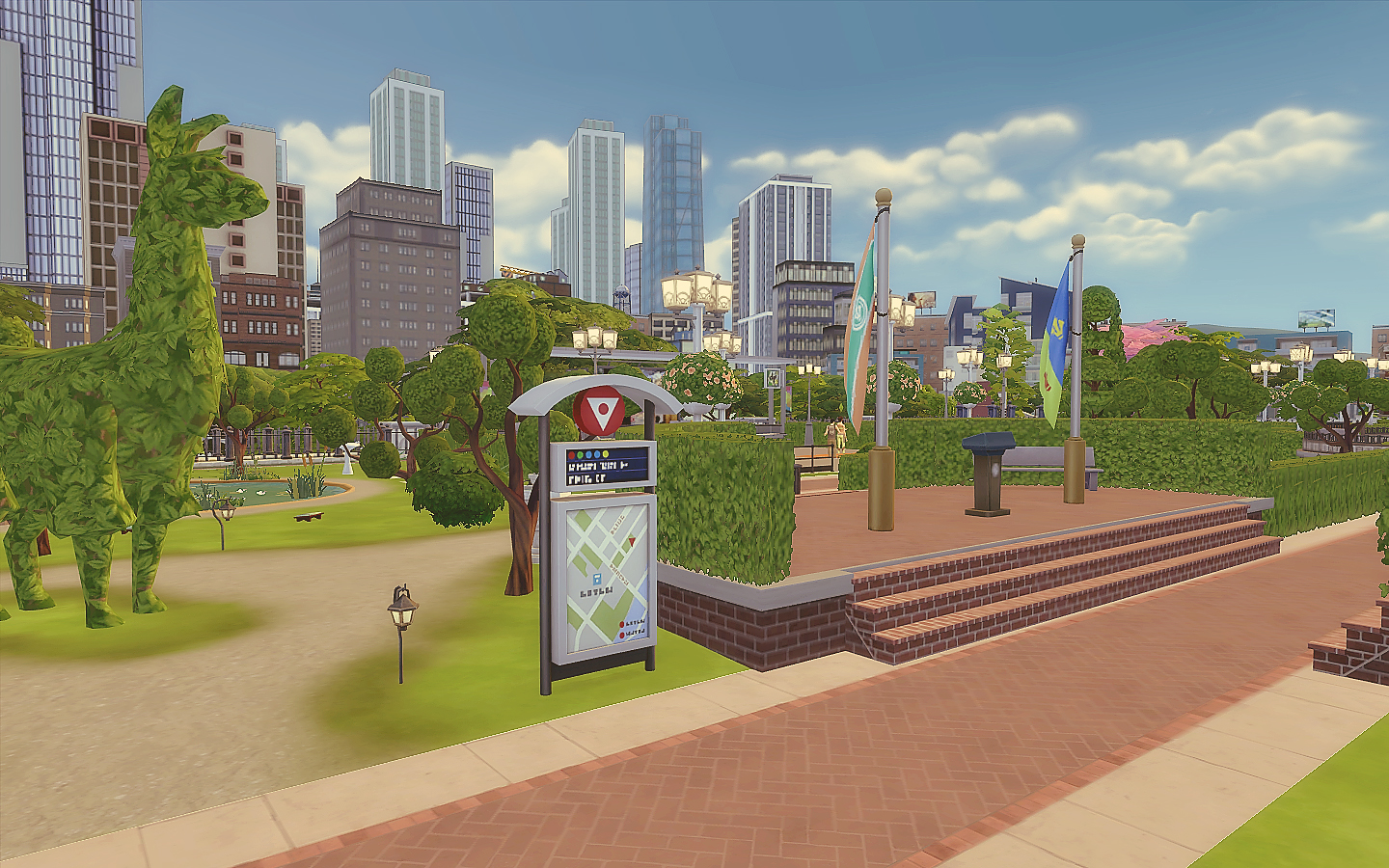 Downtown Park The Sims 4 Via Sims