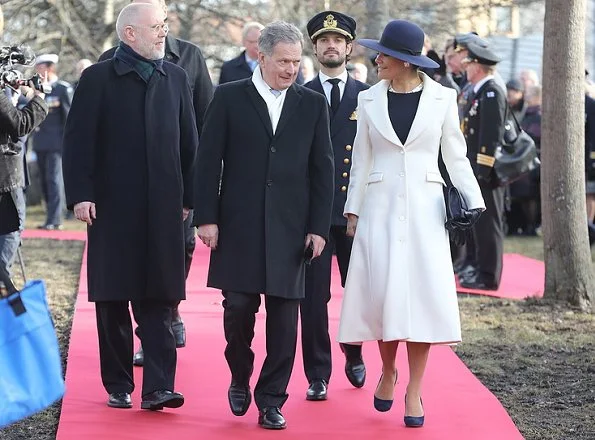Crown Princess Victoria, Prince Carl Philip of Sweden and Finlands president Sauli Niinistö attended a memorial service for Swedish Volunteer Corps
