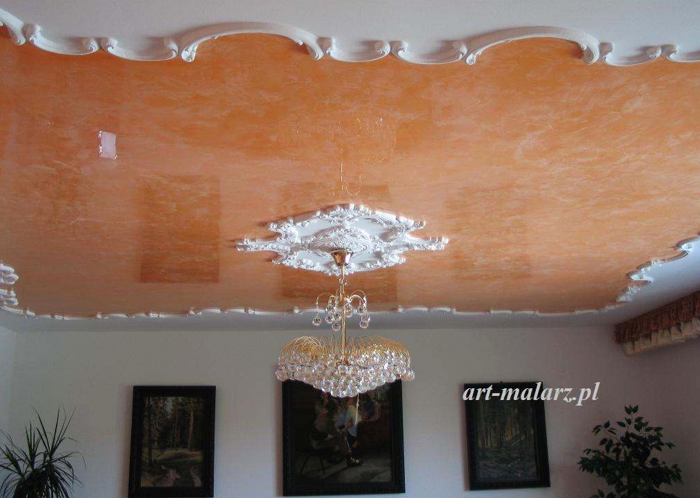 отделка потолка декоративной штукатуркой