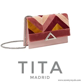 Queen Letizia carried Tita Madrid Spiga Clutch