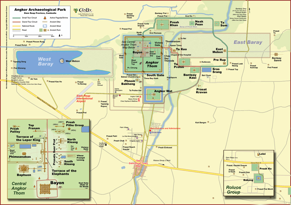 Map Of Angkor Temples 