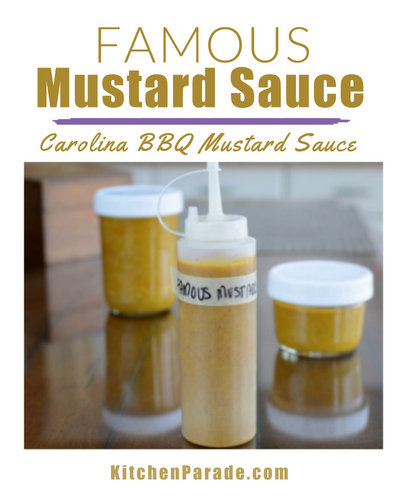Famous Mustard Sauce (Carolina BBQ Mustard Sauce) ♥ KitchenParade.com, Carolina BBQ mustard sauce from a handful of pantry ingredients, use as an ingredient and a condiment!