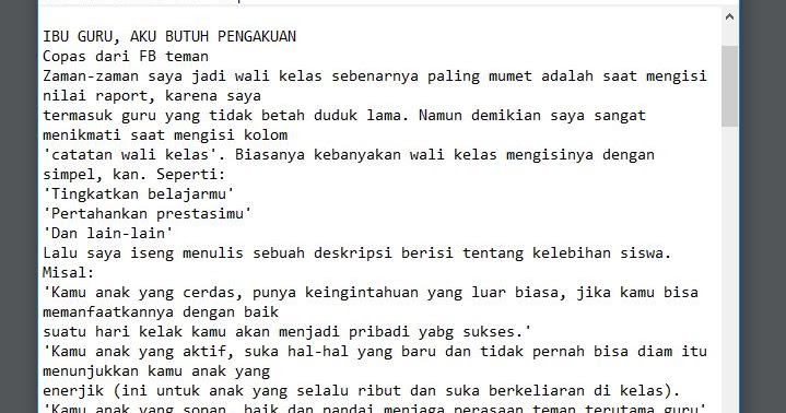 Keren Cataan Wali Kelas Di Raport Siswa Apk13sd