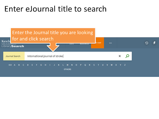 Enter the title of the journal you are looking for into the text box