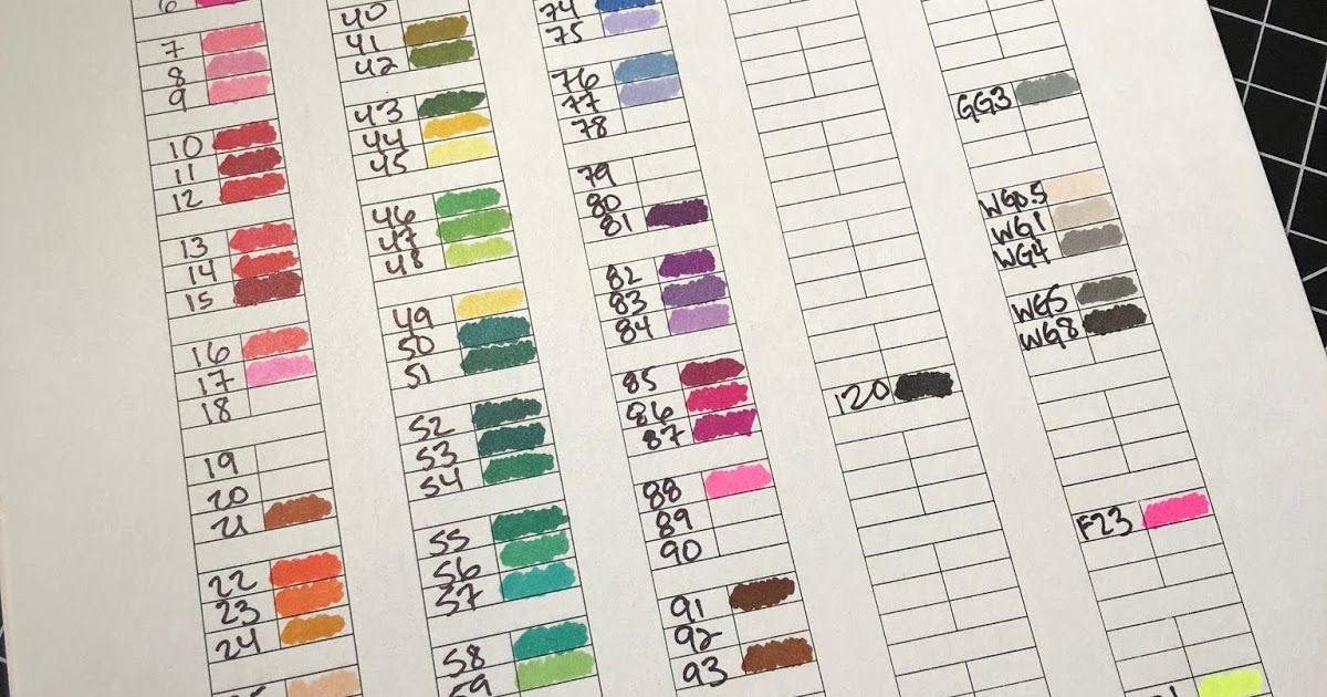 Printable Ohuhu Marker Color Chart Blank