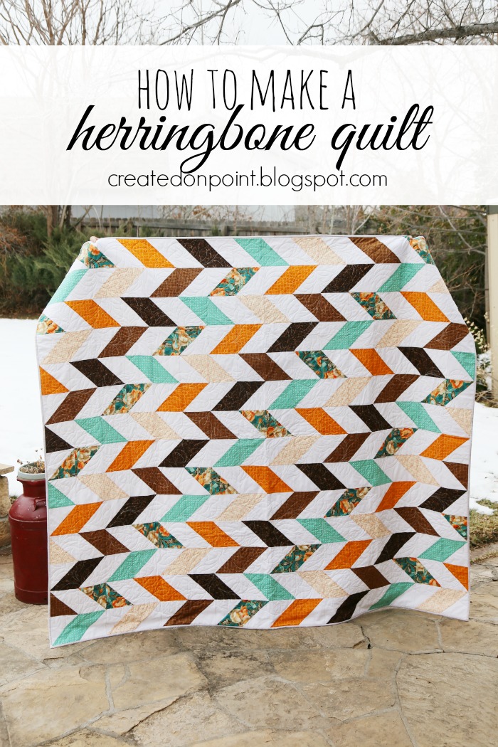 Created on Point How to Make a Herringbone Quilt