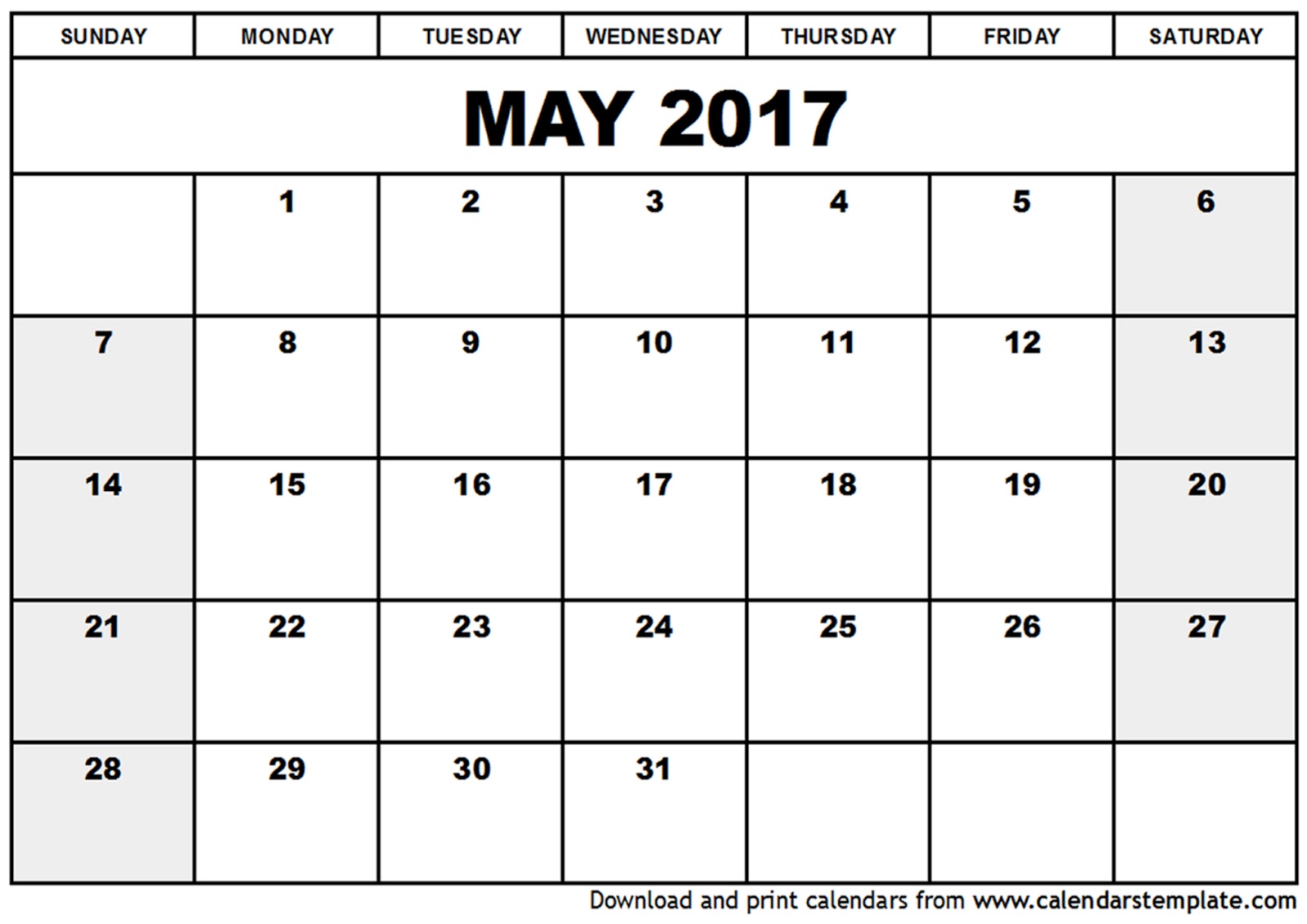 Free Printable Calendar 2021: Free Printable Calendar May