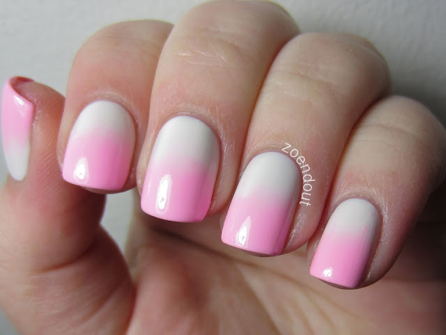 10. Pink and White Gradient Nails - wide 5