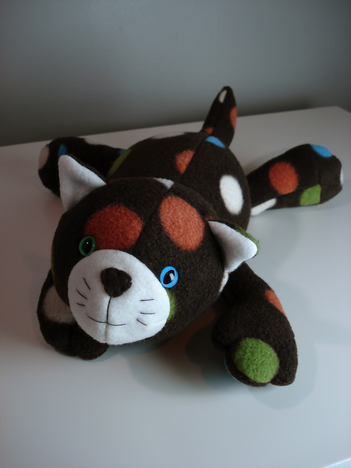 Fleece Menagerie Polkadotted Cat (SOLD)