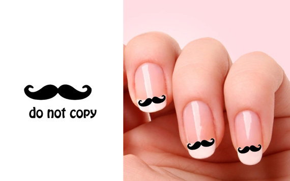 Mustache Nail Art for Short Nails on Pinterest - wide 3
