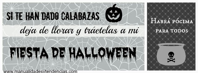 invitación para fiesta de Halloween imprimible y gratuita / free printable Halloween party invitation