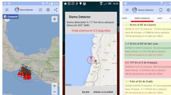 Aplicación para detectar terremotos en tiempo real para celulares Android