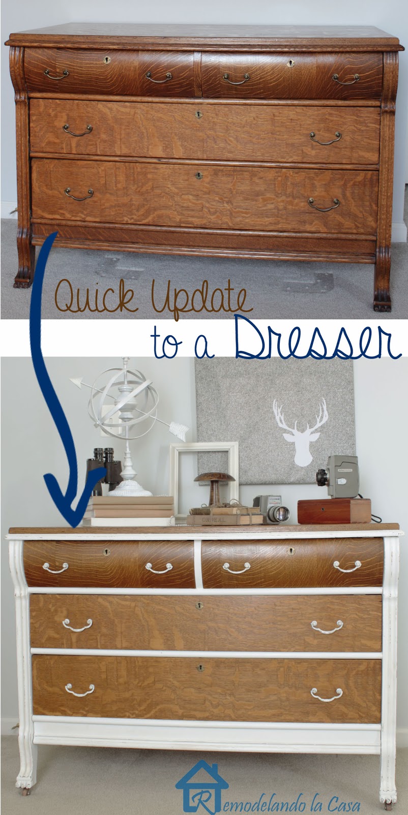 Quick Paint Update to a Dresser Remodelando la Casa