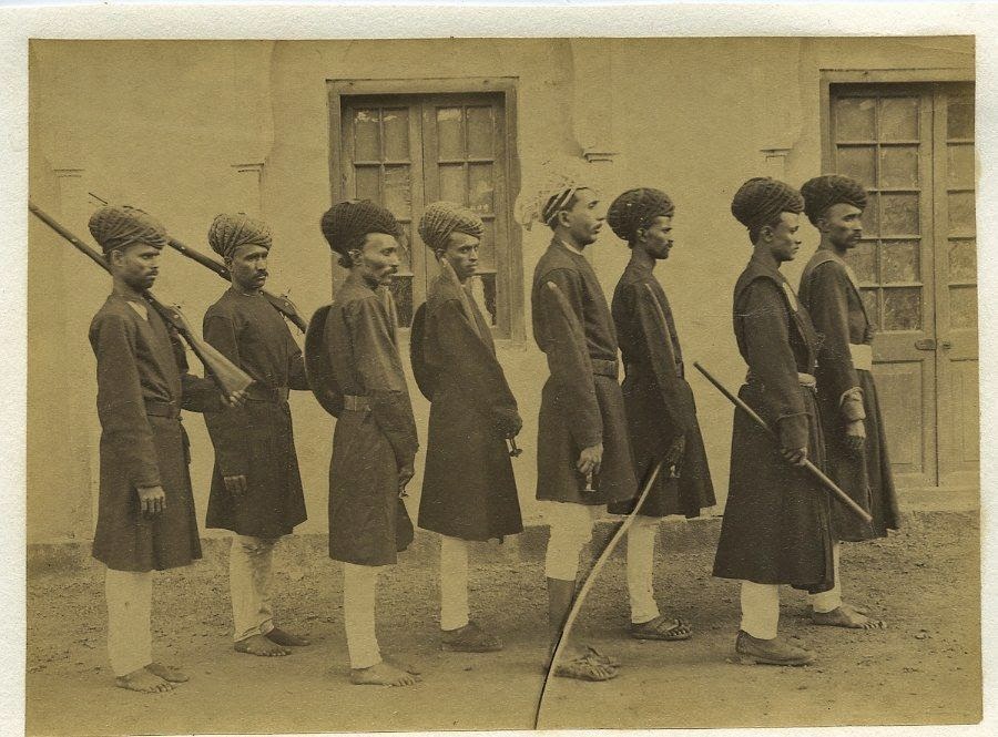 Group of Indian Foot Soldiers - c1880's