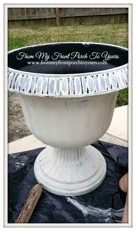 From My Front Porch To Yours- Plastic Urns Painted Using Mineral/Chalk Based Paint