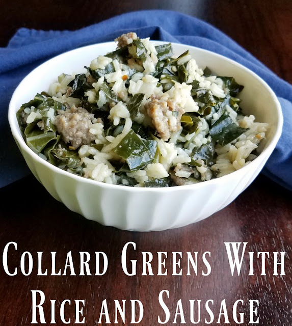 A flavorful one pot meal that is brimming with collard greens, Italian sausage and rice for an easy and flavorful dinner. A flavorful one pot meal that is brimming with collard greens, Italian sausage and rice for an easy and flavorful dinner.