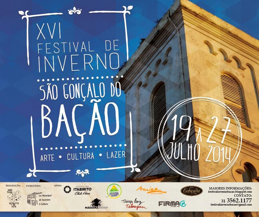 ARCOIRIS GERAIS XVI FESTIVAL DE INVERNO DE SÃO GONÇALO DO BAÇÃO
