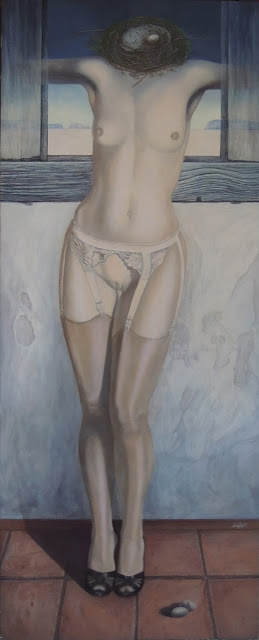 Gregorio Sabillón pintura cuadro surrealimo desnudo