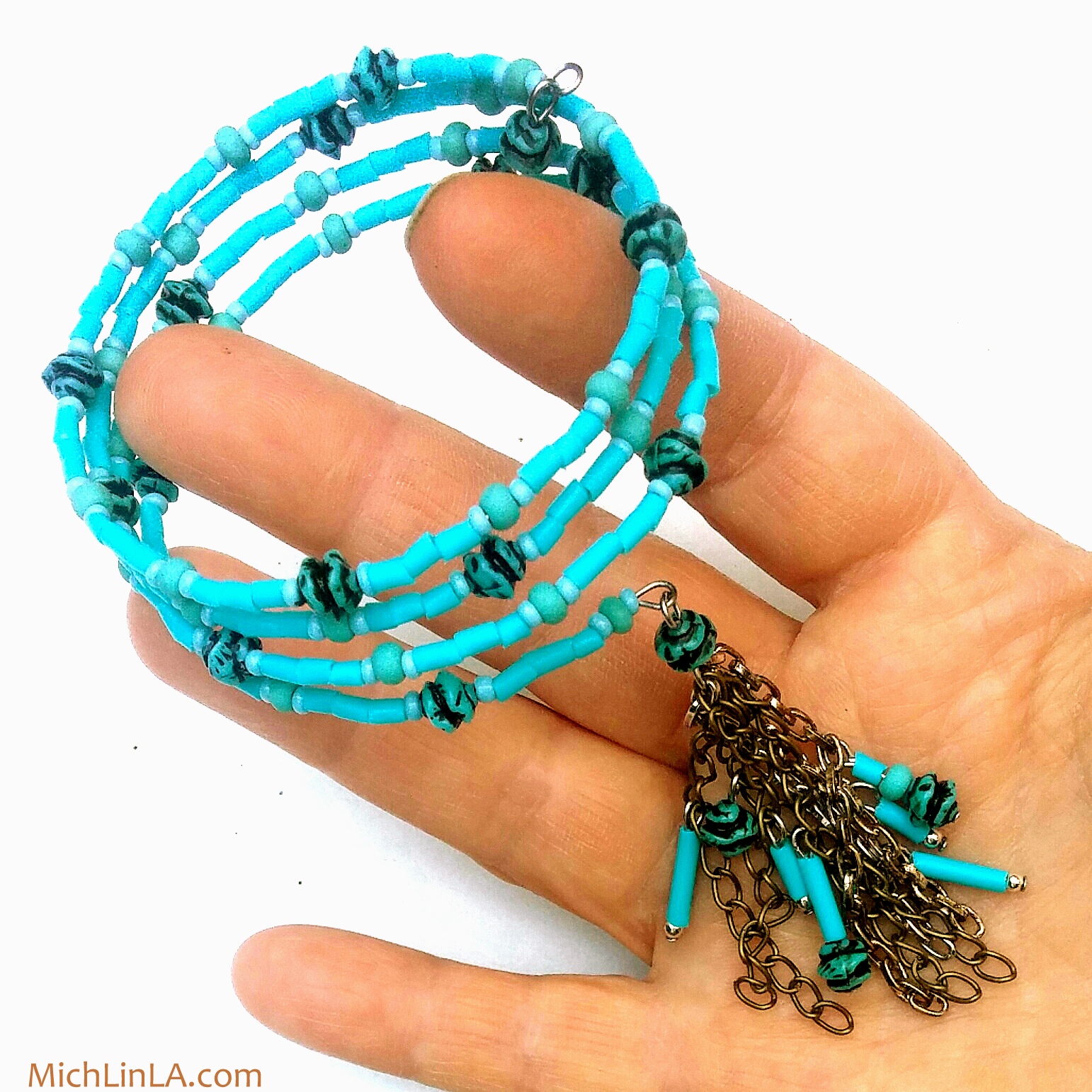 Mich L. in L.A. Colorful QTip Bracelets!