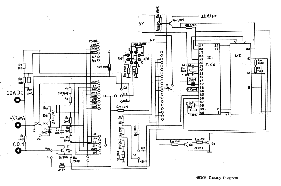 Basic scheme of Digital Multimeter | Electronic Circuits Diagram