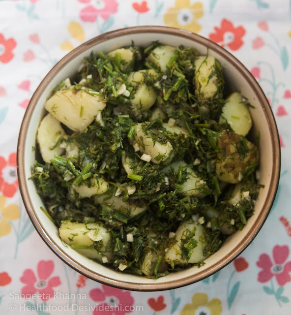 potato and dill leaves salad 