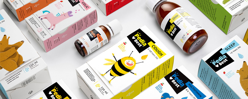 Medicamentos para niños con adorable packaging popup