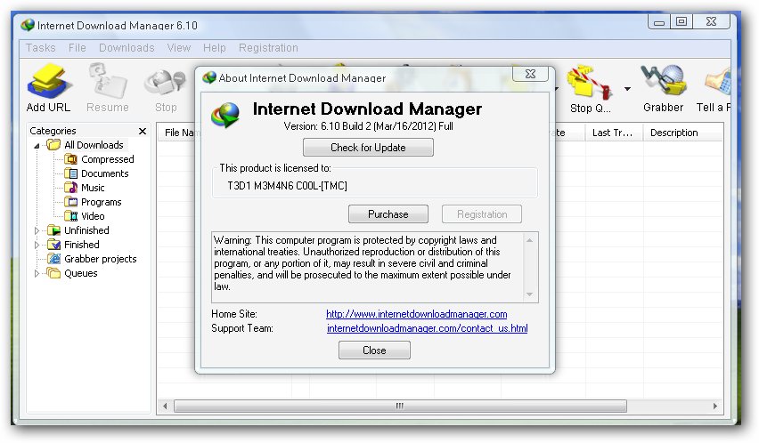 Internet download Manager (IDM) V6.4064 build 11 Final. Internet download Manager не был зарегистрирован в течении 15 дней IDM закрывается.