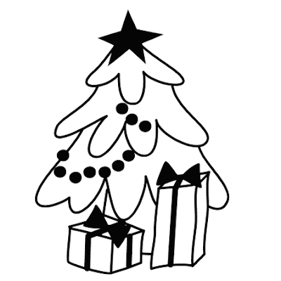 albero di Natale da colorare per biglietti e decorazioni