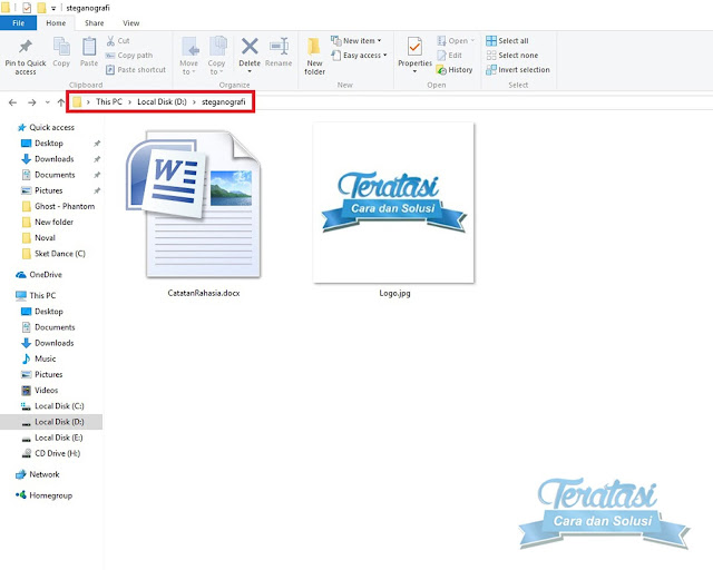 Simpan File Dan File Gambar Pada Direktori Yang Sama Simpan File Dan File Gambar Pada Direktori Yang Sama - Teknik Steganografi : Cara Menyembunyikan File ke dalam File Gambar - Teratasi.com