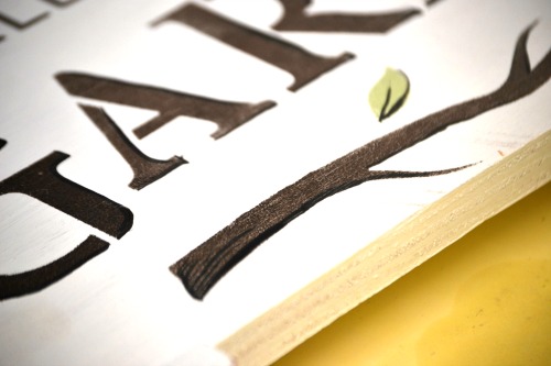 Rustic garden sign DIY Close up of garden sign